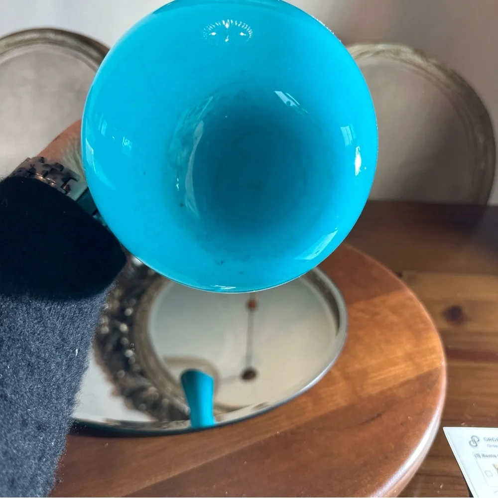 Blue Gloss Decorative Teardrop Vase - Unbranded